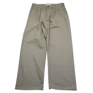 Legendary Gold Pants Mens 32 Beige High Rise Pleated Solid Pocket Button Chino